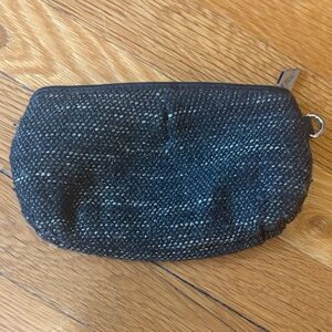 MZ Wallace Small Black Tweed Zip Pouch